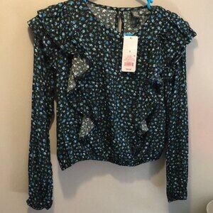 Blue floral crop top size small